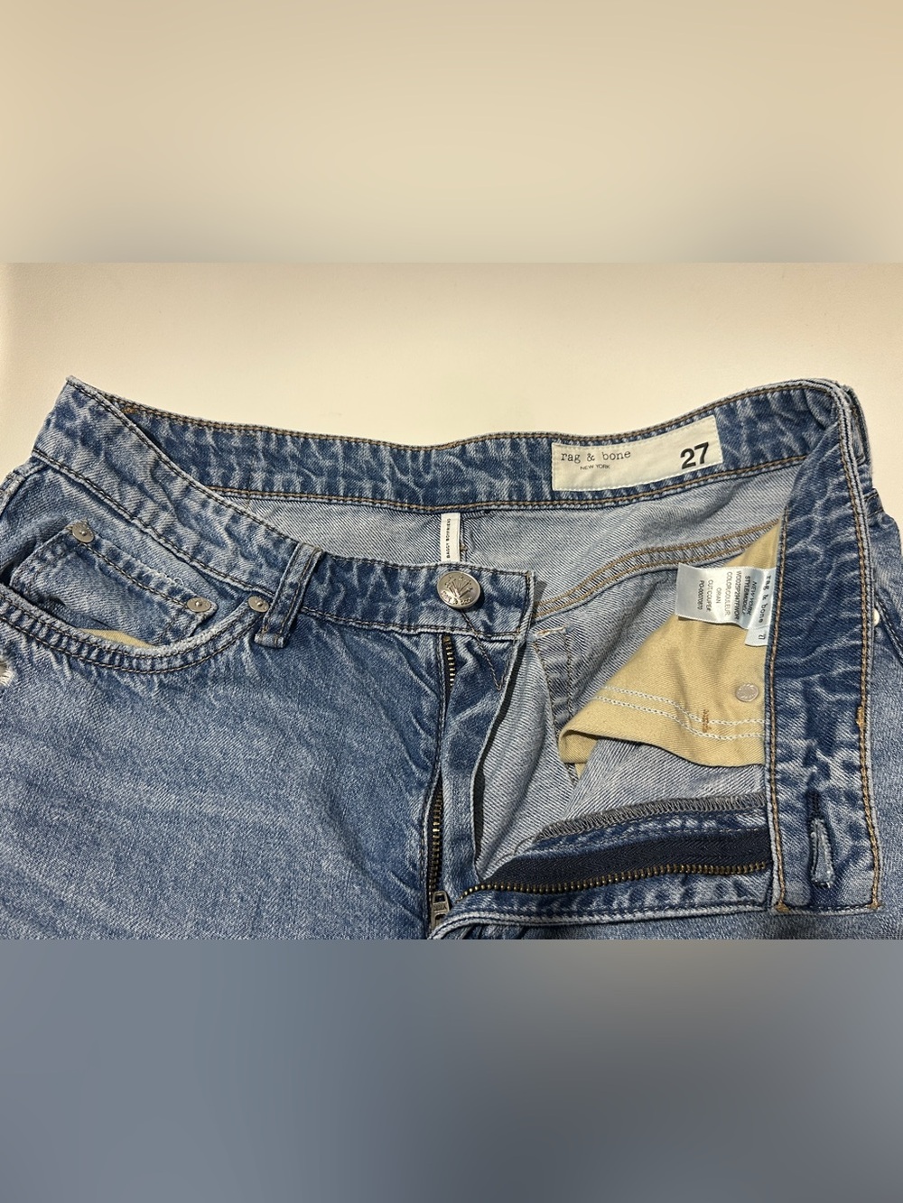 rag & bone Dre Low Rise Baggy Boyfriend Jeans Medium Wash - Size 27 - Picture 4 of 7
